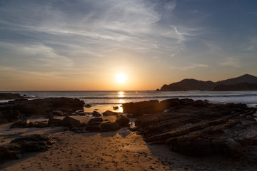 paradise on the beach, a beautiful sunset in san juan del sur