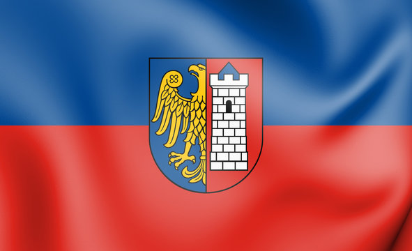 3D Flag of Gliwice, Poland.