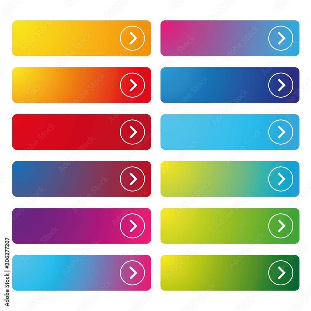 Poster colorful empty web button set