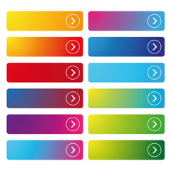 Colorful empty web button set