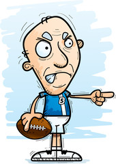 Angry Cartoon Senior Football Player