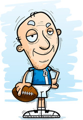 Confident Cartoon Senior Football Player