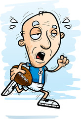 Exhausted Cartoon Senior Football Player