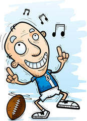 Cartoon Senior Football Player Dancing