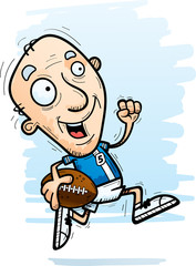 Cartoon Senior Football Player Running