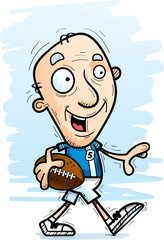 Cartoon Senior Football Player Walking