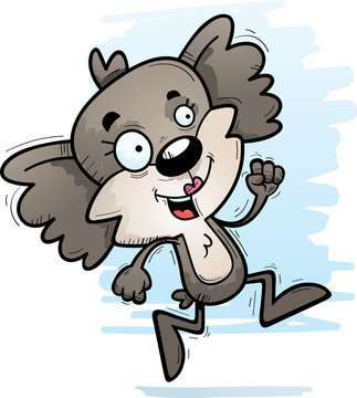 Cartoon Female Koala Running