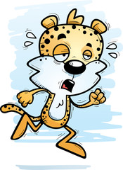 Exhausted Cartoon Male Leopard