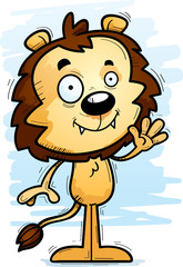 Cartoon Male Lion Waving