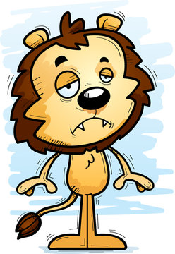 Sad Cartoon Male Lion
