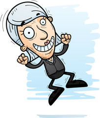 Cartoon Senior Businesswoman Jumping