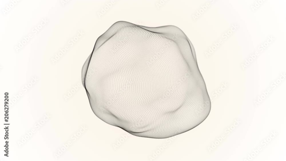 Poster seamless abstract animation metamorphosis of amorphous shape from dots and lines