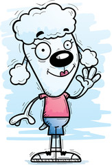 Cartoon Poodle Waving