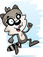 Cartoon Female Raccoon Running