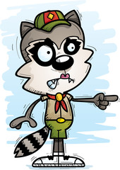 Angry Cartoon Female Raccoon Scout