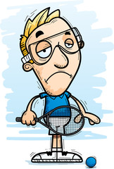 Sad Cartoon Racquetball Player