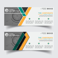 Horizontal Corporate Business Banner Vector Templates. clean simple modern creative abstract background layout for website cover header design