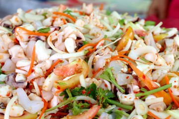salad spicy seafood at street food