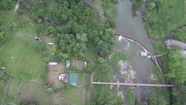 Castellfollit de la Roca, village of Catalonia,Spain. Drone Footage