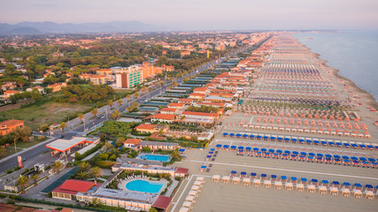 Aerial view of Tirrenean private beach