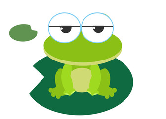 蓮の葉にカエル