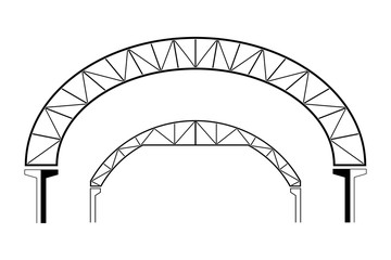 Large roofing building, dome shaped, vector illustration