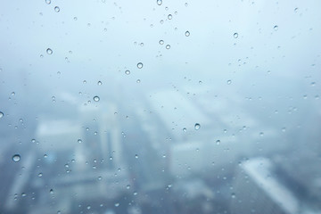 Raindrop on Windows, in Tokyo Aerial