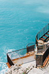 Crystal clear water in Nice, french riviera, cote d`azur, South France