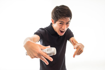 ラップをする男性