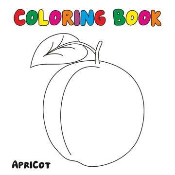 Apricot Coloring Book, Coloring Page For Kids and Children