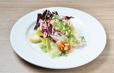 Fresh healthy salad  on the table 