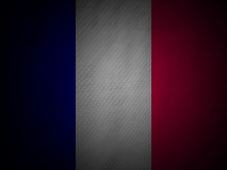 Flag of France. old dirty wall or grunge background