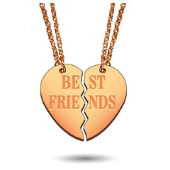 Best Friends Jewelry Charm Necklace in Gold on Chain