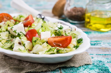 Salad with raw vegetables