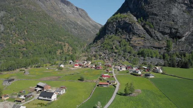 View over Vassbygdi in Aurland, Norway