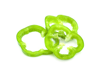 Sliced green pepper isolated on white