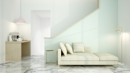 The interior relax space 3d rendering minimal 	