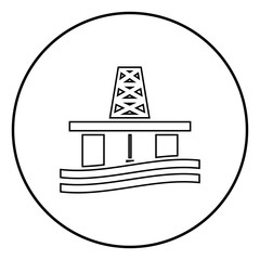 Petroleum platform icon black color vector illustration simple image