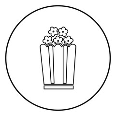 Popcorn icon black color vector illustration simple image