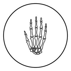 Hand bone icon black color vector illustration simple image