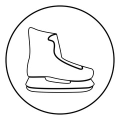 Skate icon black color vector illustration simple image