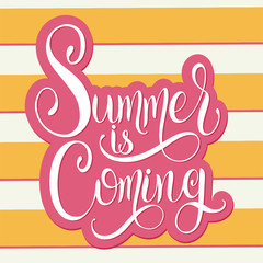 Hello Summer lettering. Elements for invitations, posters, greeting cards. Seasons Greetings
