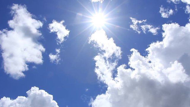 青空　強い日差し　夏のイメージ　雲の動き