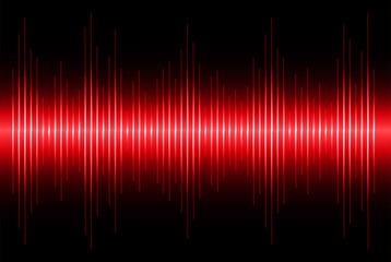 Sound waves oscillating dark red light, Abstract technology background. Vector.