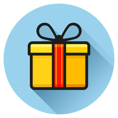 gift circle blue flat icon