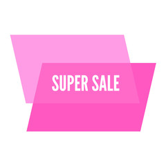 Super sale sticker with abstract colorful geometric forms. Vector illustration
