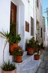 Fototapeta na wymiar Île de Nisyros : Ville de Mandraki (Dodécanèse- Grèce) 