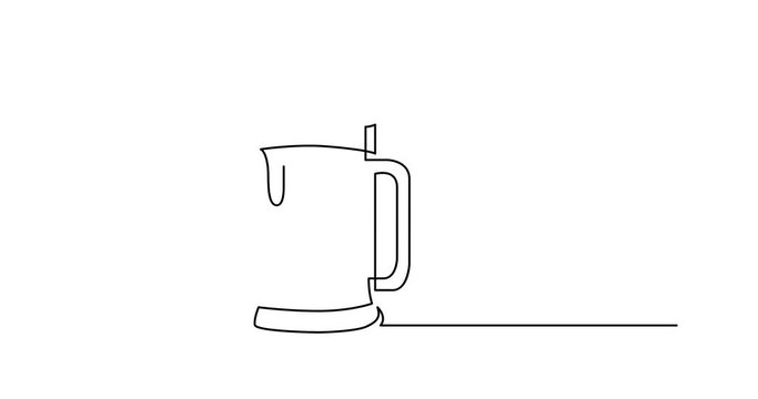Self drawing animation of one line drawing of isolated vector object - beer pint and glass