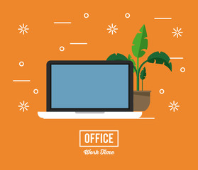 Office workplace with elements vector illustration graphic design
