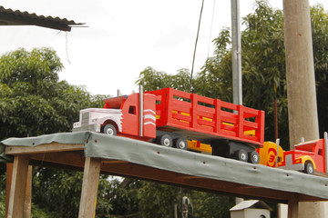 Costa Rica wooden truck toy in a roadside store